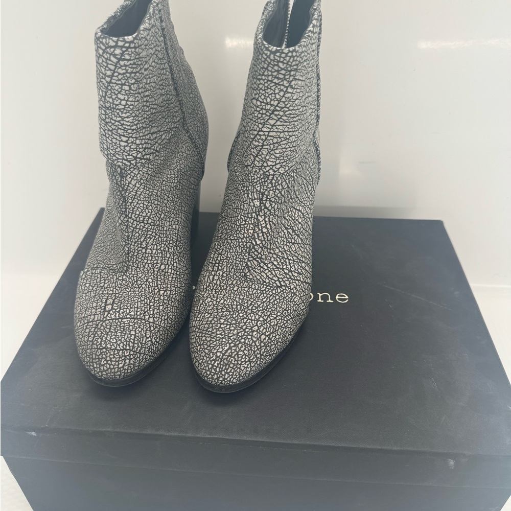 rag & bone Black and White Ankle Boots